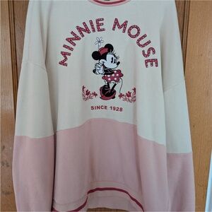 Her Universe Minnie Mouse Sweater in Cream and Pink